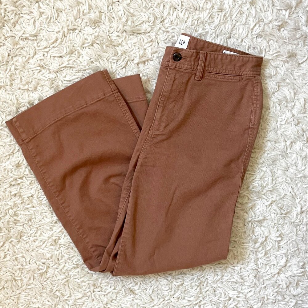 Gap High Rise Wide Leg Chino Sun Kissed Clay Crop Jeans